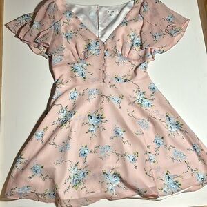 Lpa Amina Dress Pink Floral V Neck Summer Dress  Sz S C7